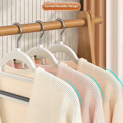 Avelena | Rutschfeste Kleiderbügel 10 Stück Doppelverwendbare Trocken und Nassen Kleiderbügel für Den Kleiderschrank