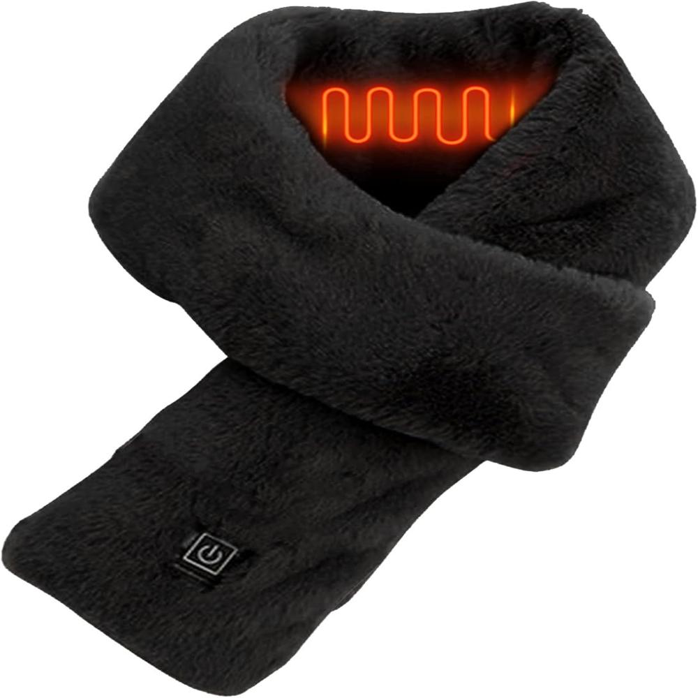 Avelena | Beheizter Kunstpelzschal UK – Wiederaufladbarer USB-Winter-Schal, Weicher thermischer Halswärmer