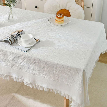Avelena | Waffel Moderne Tischdecke, gestrickte Stoffspitze Kaffeetuch, runde Tischdecke, rechteckige Tischdecke