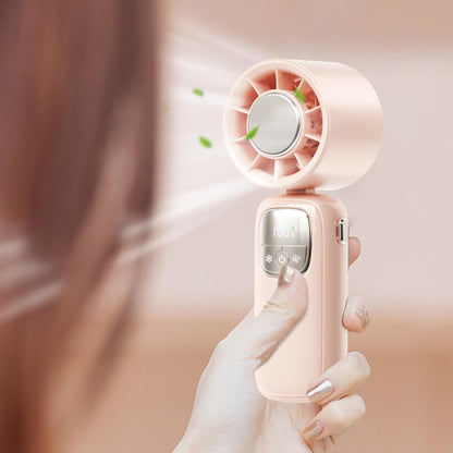 Avelena | Tragbarer faltbarer Handventilator mit LED-Anzeige 100 Geschwindigkeiten