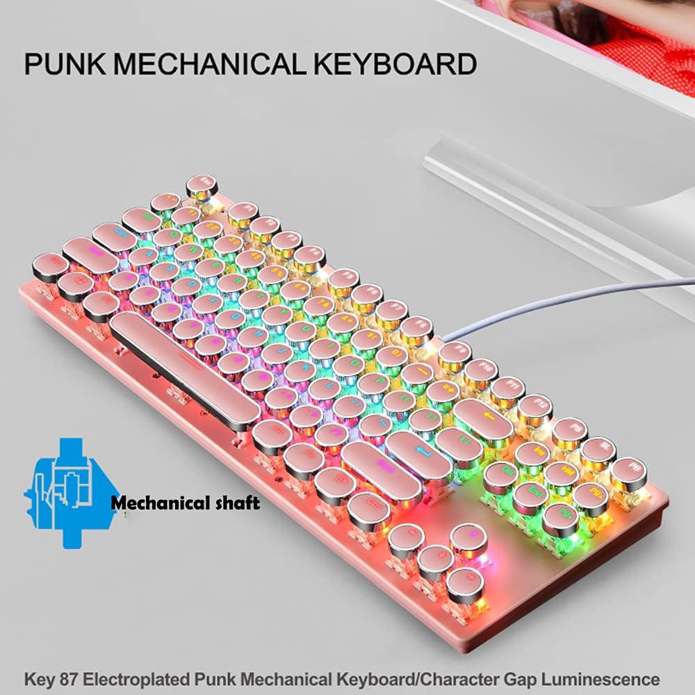 Avelena | 87-Tasten Mechanische Gaming-Tastatur RGB Hintergrundbeleuchtet Blaue Schalter