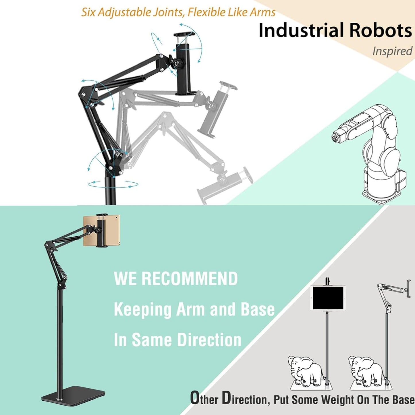 Avelena | Verstellbarer 360° Handy- und Tablet-Ständer für den Boden – Movira
