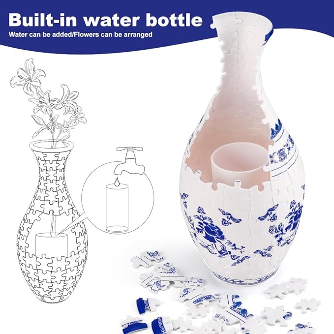 Avelena | Puzzlevase 160-Teile 3D Gebogene Vase Puzzle