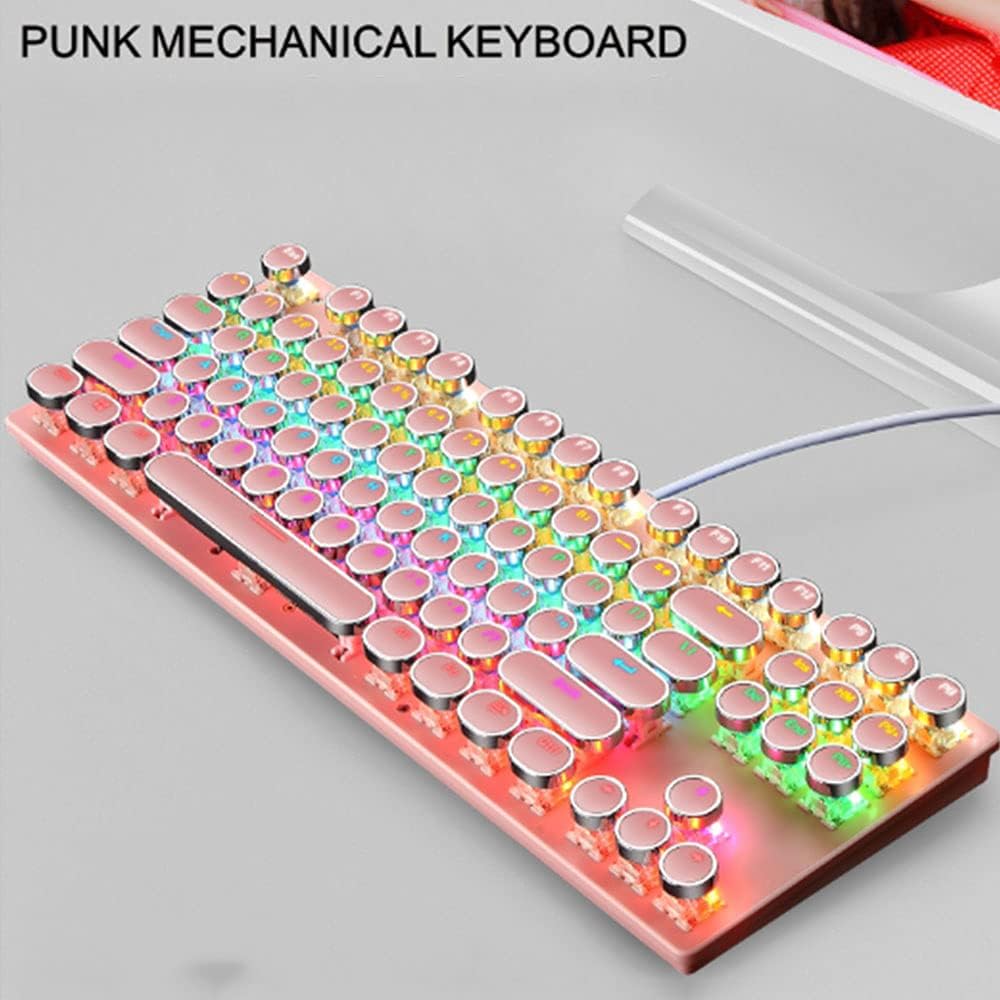 Avelena | 87-Tasten Mechanische Gaming-Tastatur RGB Hintergrundbeleuchtet Blaue Schalter