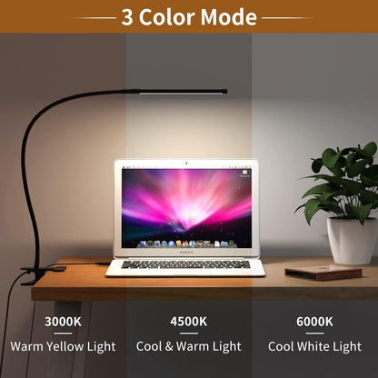 Avelena | 77 LED Tischklemmlampe mit USB-Stromversorgung & flexiblem Schwanenhals – Serava