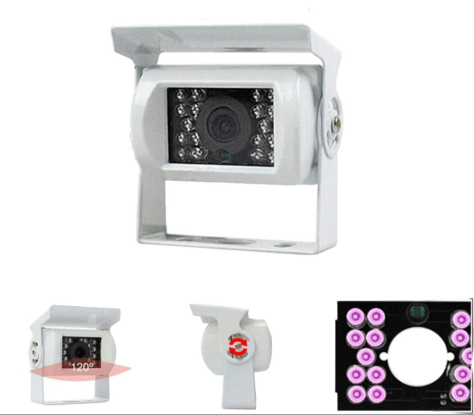 Avelena | Lkw-Rückfahrkamera 12V/24V mit 18 LED IR-Nachtsicht IP68