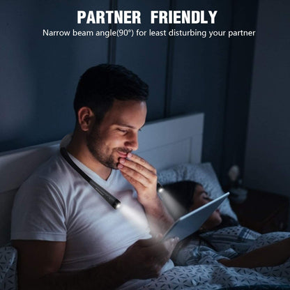 Avelena | LED Nackenleselampe, Buchlicht zum Lesen im Bett, 3 Farben, 6 Helligkeitsstufen, biegbarer Arm, wiederaufladbar, langlebig, perfekt zum Lesen, Stricken, Campen, Reparieren