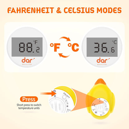 Avelena | AquaVeilig Baby Badthermometer – digitales Display mit 3 Farben und Temperaturwarnung