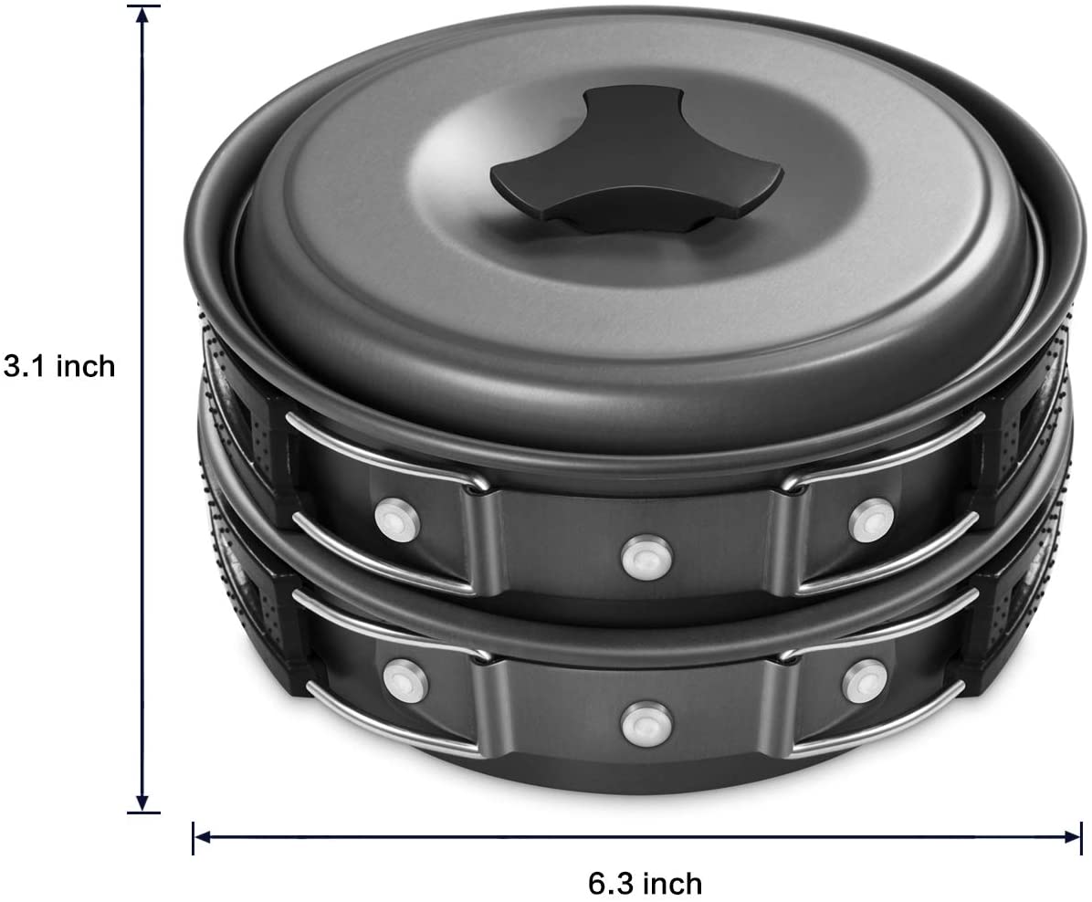 Avelena | Gonex 11-Teilig/13-Teilig/16-Teilig/21-Teilig Camping Küchenutensilien Set Mess Kit, Rucksackausrüstung Kochutensilien, Stapelbare Tragbare Antihafttopf Pfanne Kochen Für Outdoor Wandern
