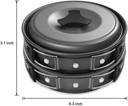 Avelena | Gonex 11-Teilig/13-Teilig/16-Teilig/21-Teilig Camping Küchenutensilien Set Mess Kit, Rucksackausrüstung Kochutensilien, Stapelbare Tragbare Antihafttopf Pfanne Kochen Für Outdoor Wandern