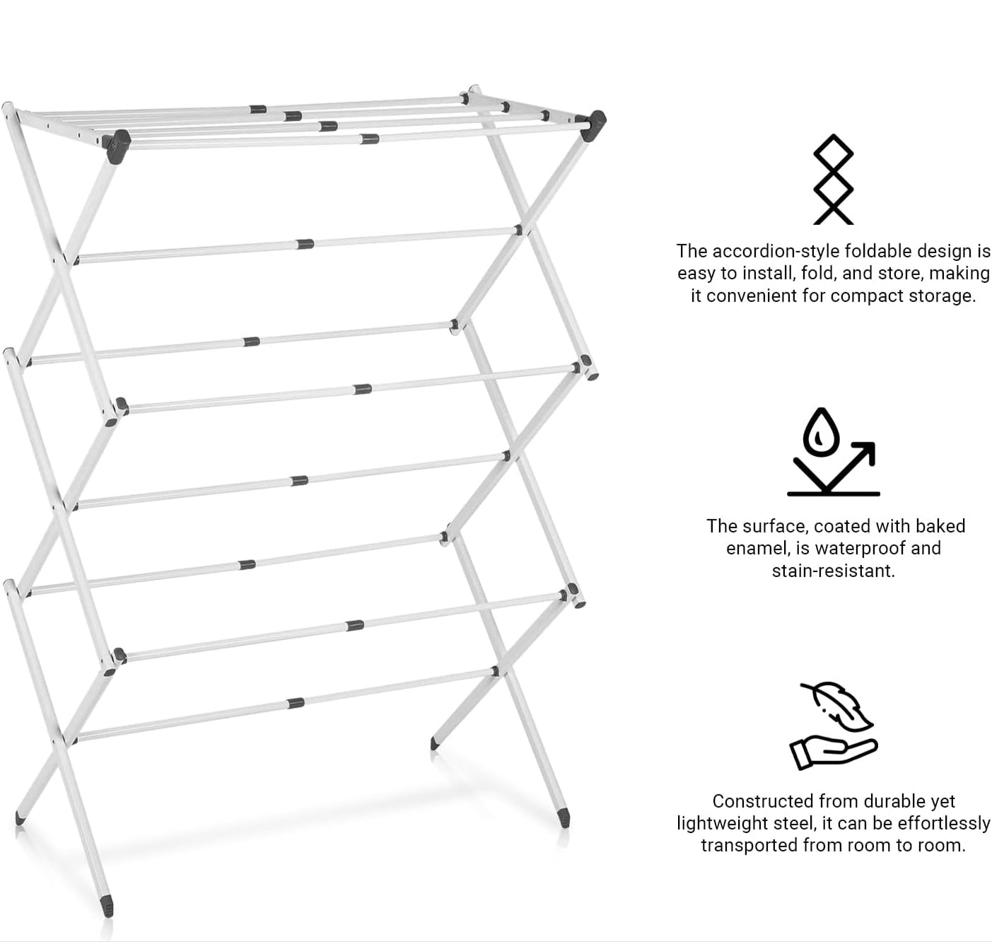 Avelena | 3-stufig faltbares Kleiderständer – DryMate
