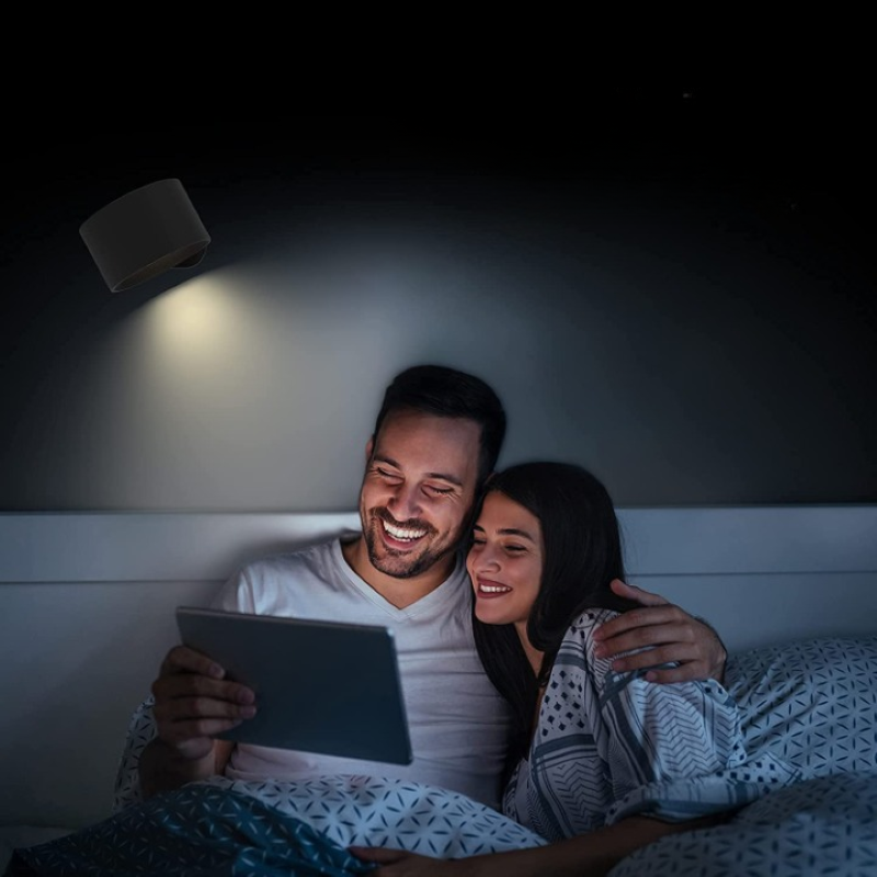 Avelena | LED Wandleuchten, Wandmontierte Lampen mit wiederaufladbarem batteriebetriebenem 3 Farbtemperaturen & 3 Helligkeitsstufen 360° drehbare magnetische Kugel, kabellose Wandleuchten für Studium Lesen Nachttisch