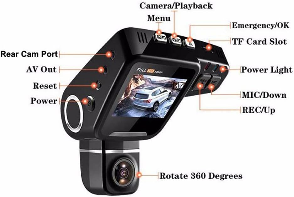 Avelena | WiFi versteckte Dash Cam 1080P mit 170° Weitwinkel und G-Sensor