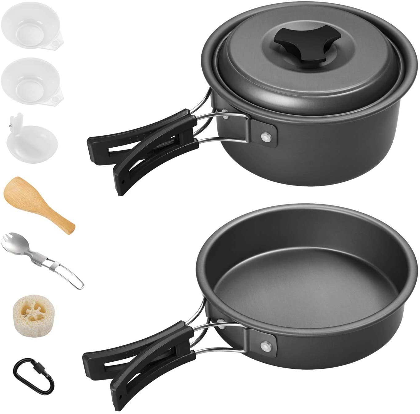 Avelena | Gonex 11-Teilig/13-Teilig/16-Teilig/21-Teilig Camping Küchenutensilien Set Mess Kit, Rucksackausrüstung Kochutensilien, Stapelbare Tragbare Antihafttopf Pfanne Kochen Für Outdoor Wandern