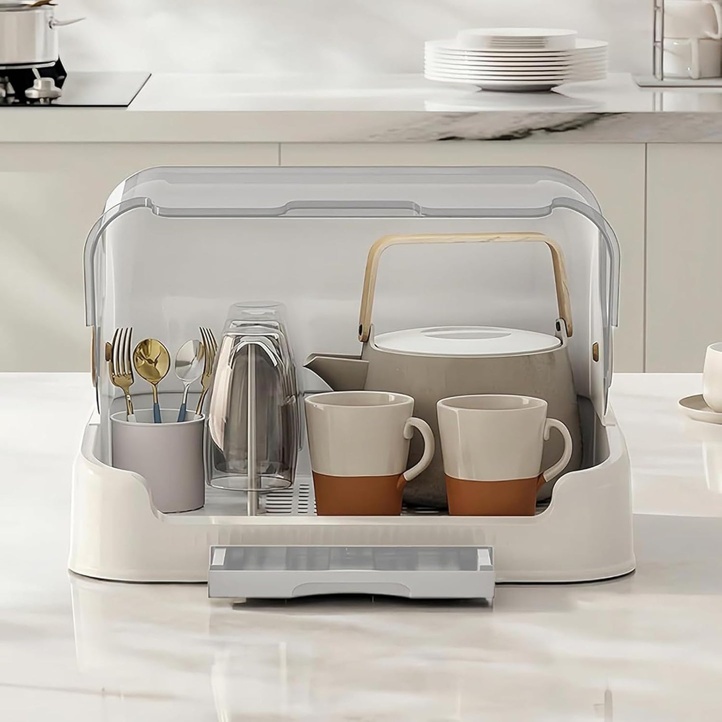 Avelena | Babyflaschen-Trockner und Aufbewahrungsbox mit Deckel – Orvian