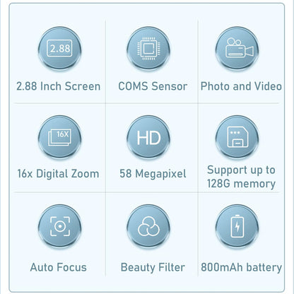 Avelena | 4K Kompakte Digitalkamera mit 58MP Fotos und 16X Zoom – Lumora