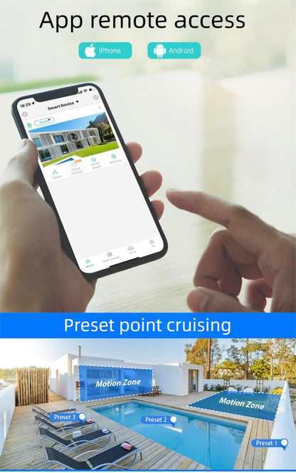 Avelena | Außen- und Innen-Sicherheitskamera 2K 355° Sichtfeld mit Nachtsicht