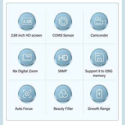 Avelena | 4K Kompakte Digitalkamera mit 58MP Fotos und 16X Zoom – Lumora