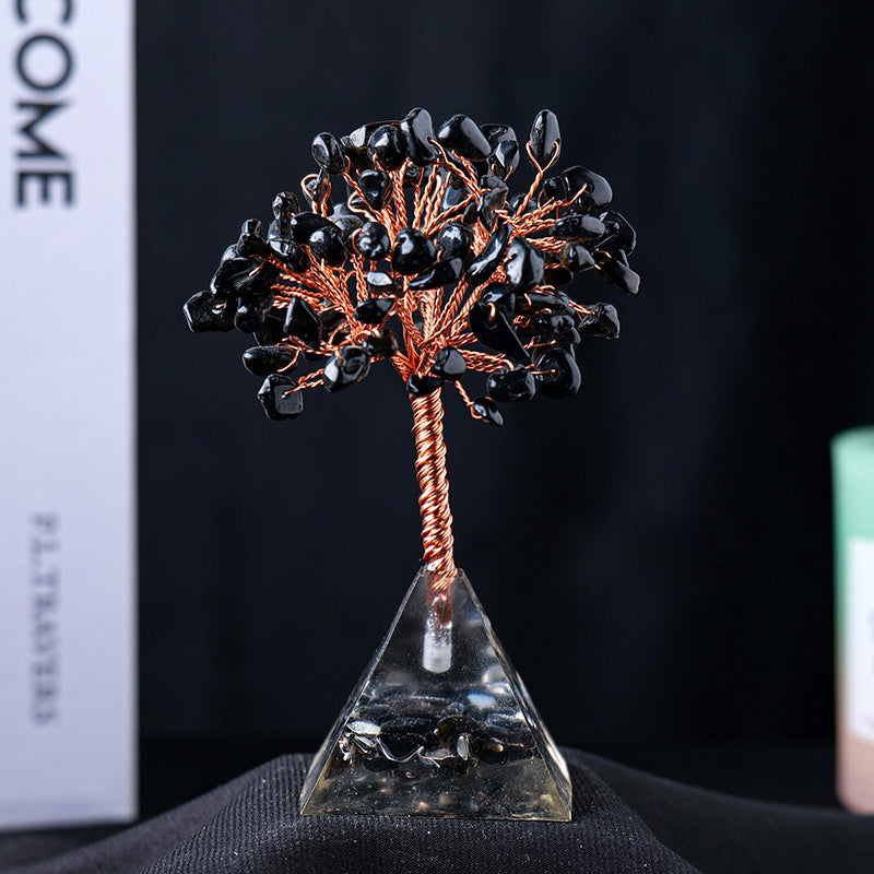 Avelena | Naturstein Kies Pyramidensockel Feng Shui Baum