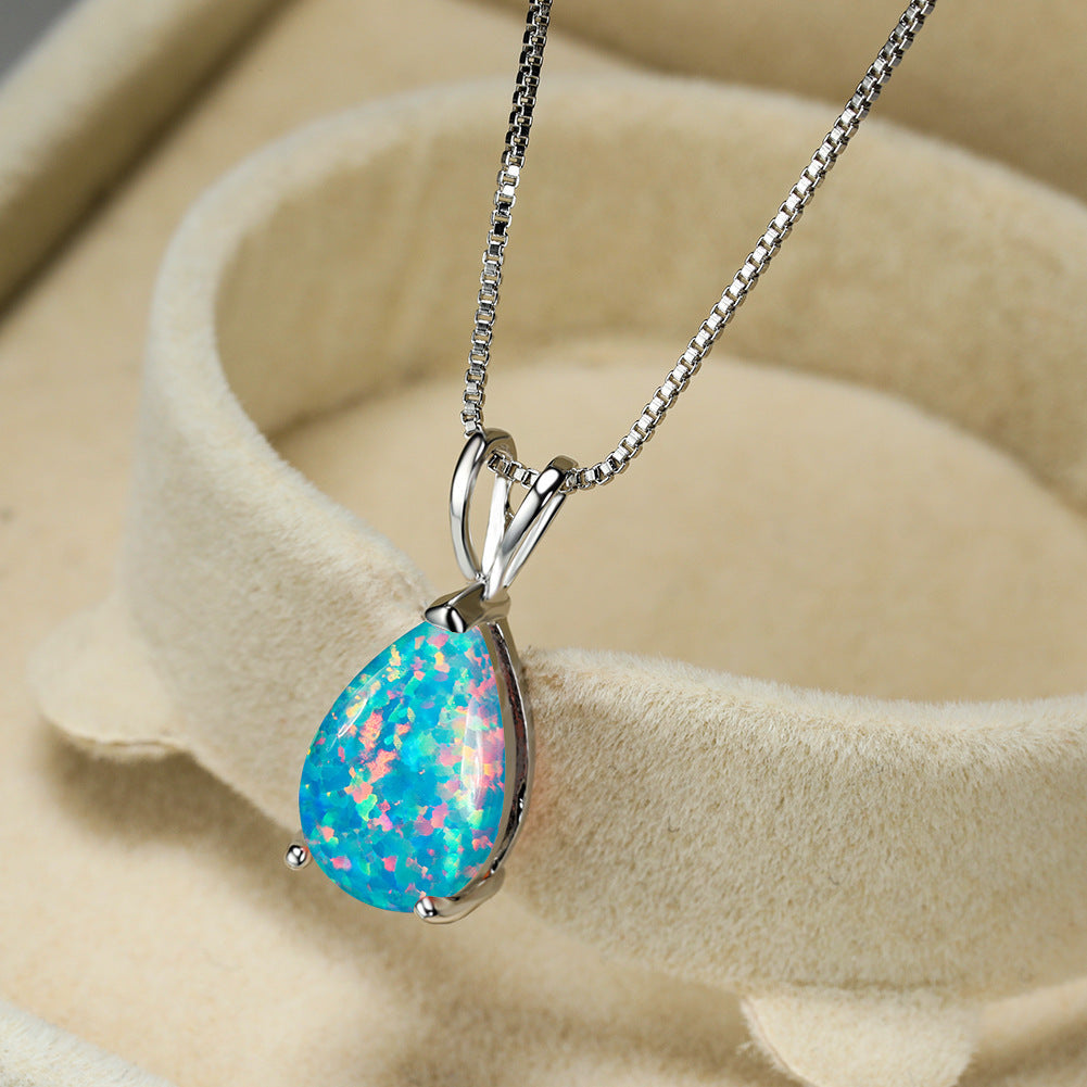 Avelena | Minimalist Drop Opal Pendant Necklace Selina