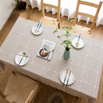 Avelena | Wasserdicht Ölbeständig Rechteckige Tischdecke Baumwolle Leinen Faltenresistente Tischdecke für Küche Esszimmer Buffet Party