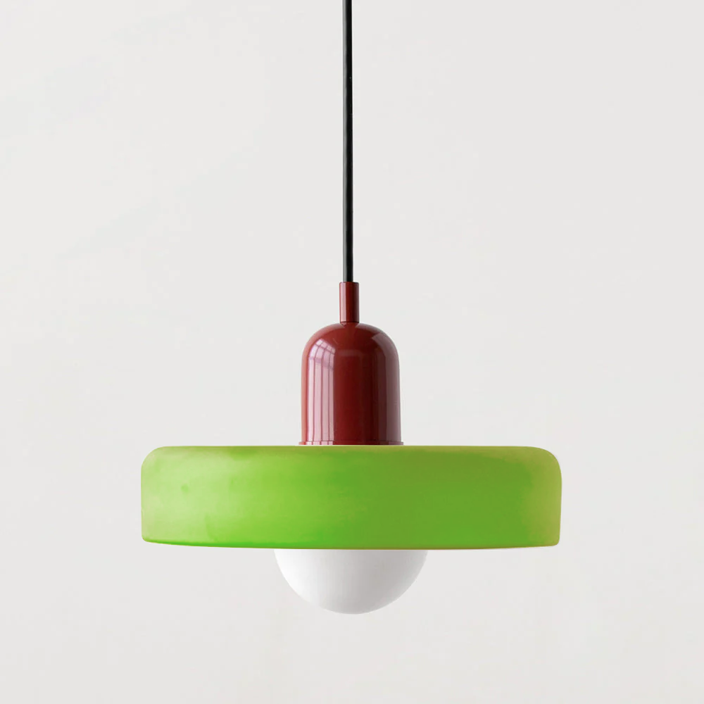 Avelena |  Pendelleuchte aus farbigem Glas | Elegante Hängeleuchte im Bauhaus-Stil | Designlampe für Wohnzimmer & Esszimmer
