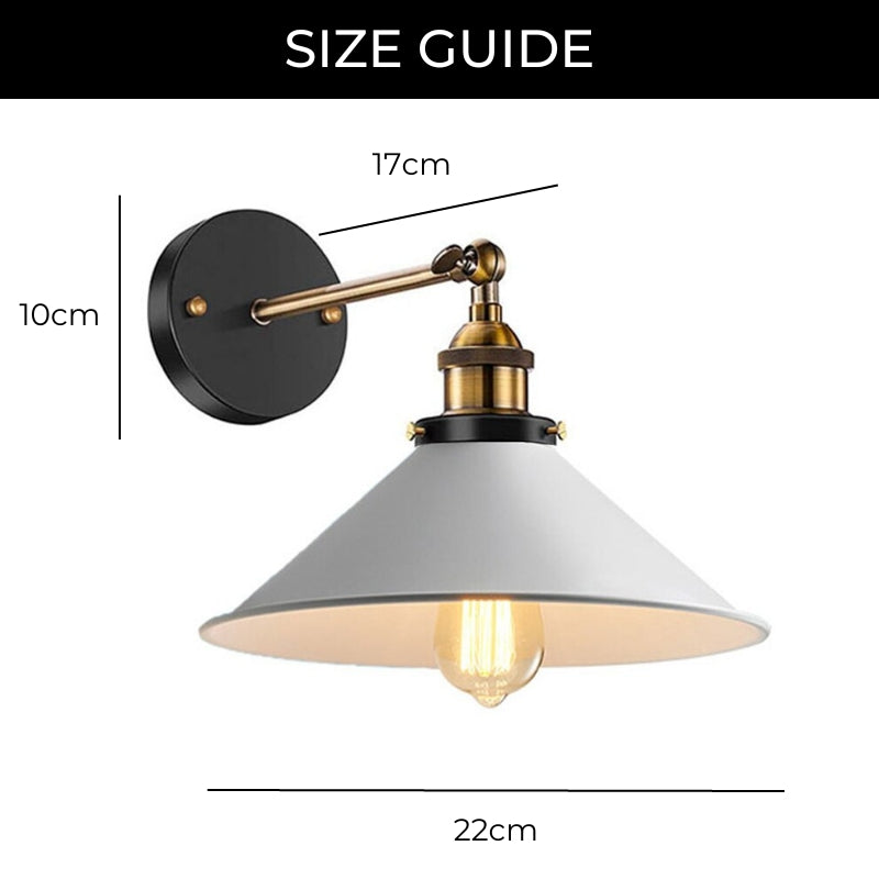Avelena | Weiß Industriell Vintage Wand Sconce Licht