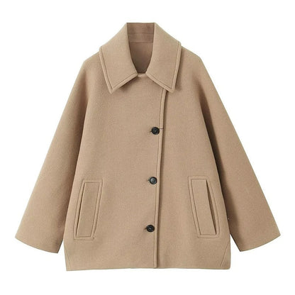Avelena | Elegante Jacke in Übergröße mit gefaltetem Kragen und Taschen für Damen