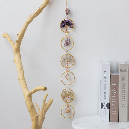 Avelena | Kristall Lebensbaum 6 Ringe Wanddeko Ornament