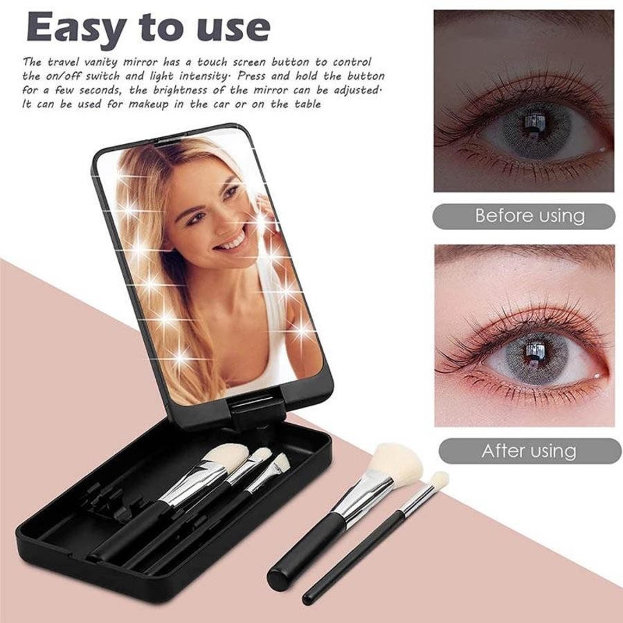 Avelena | Glowbürsten Wiederaufladbares Led-Licht Reise Make-Up Pinsel Set