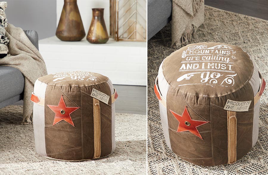 Avelena | Rústico Stil Pouf Stuhl