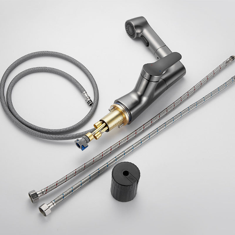 Avelena | Ausziehbarer Vessel Wasserhahn Moderner Waschbecken Wasserhahn mit einem Hebelgriff