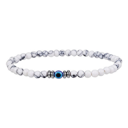 Avelena | Gemachte 4Mm Natürliche Steinarmband mit Bösem Blick Thor Edition für Männer