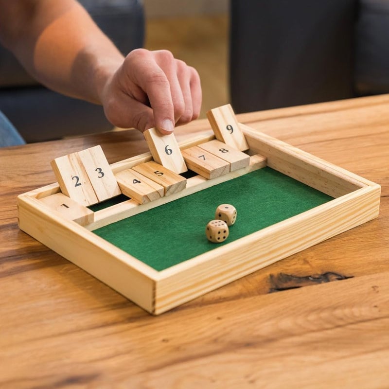 Avelena | Shut The Box Spiel - Spaß Tisch Mathematikspiel für Erwachsene & Kinder