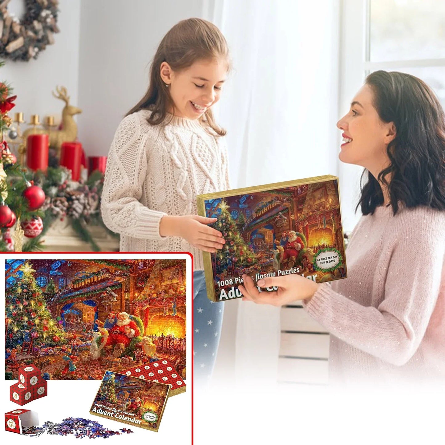 Avelena | Puzzleadvent 24 Puzzleteile Adventskalender Kalender - Zufälliges Design