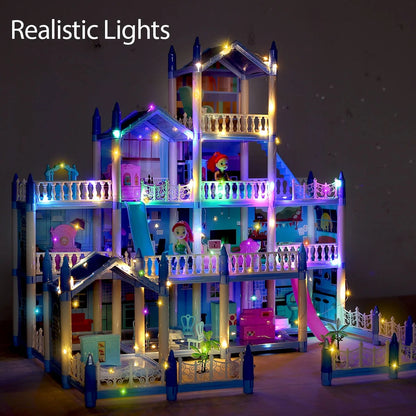 Avelena | Puppenhaus Mit Farbenfrohem Licht, Tust Als Ob Spiel Multirom & 2 Puppen