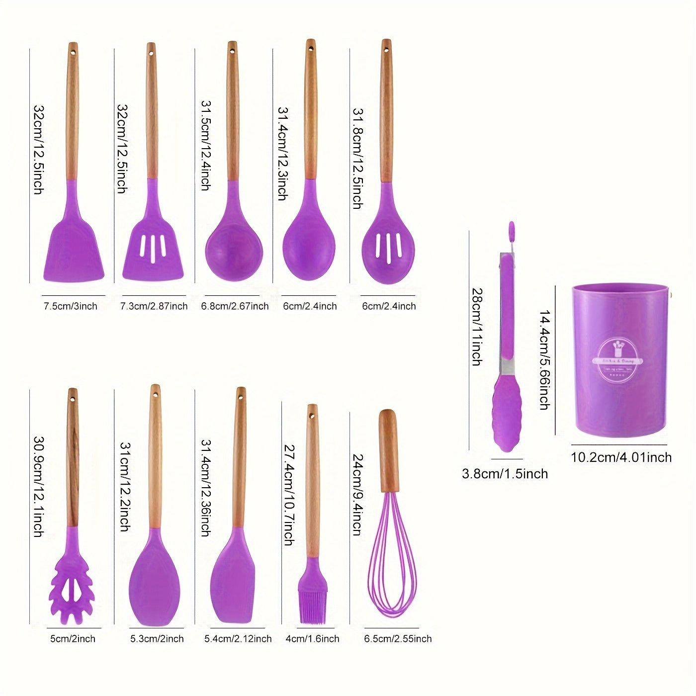 Avelena | Luxux Silikon Küchenhelfer Set (12-Teilig)