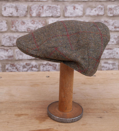 Avelena | Garforth Tweed Flat Cap Nidd Braun/Rot