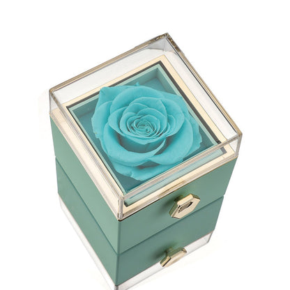 Avelena | [Ideales Geschenk] Ewige Rosenbox - Mit gravierter Halskette & künstlicher Rose