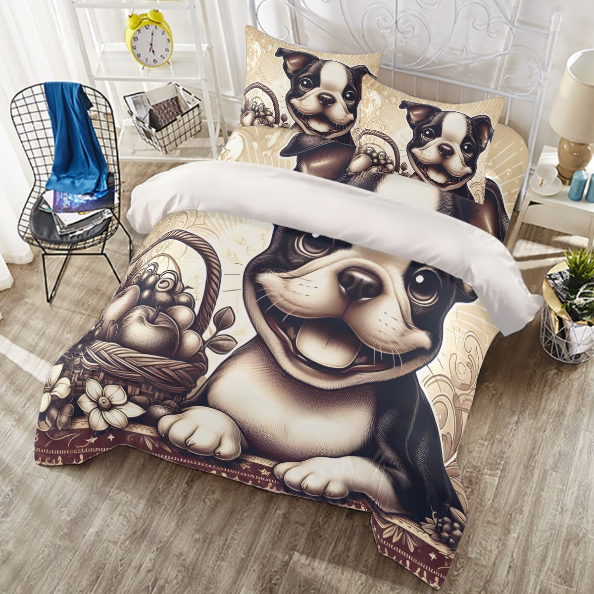 Avelena | Jack Bettwäsche Set Für Boston Terrier Liebhaber