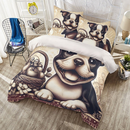 Avelena | Jack Bettwäsche Set Für Boston Terrier Liebhaber