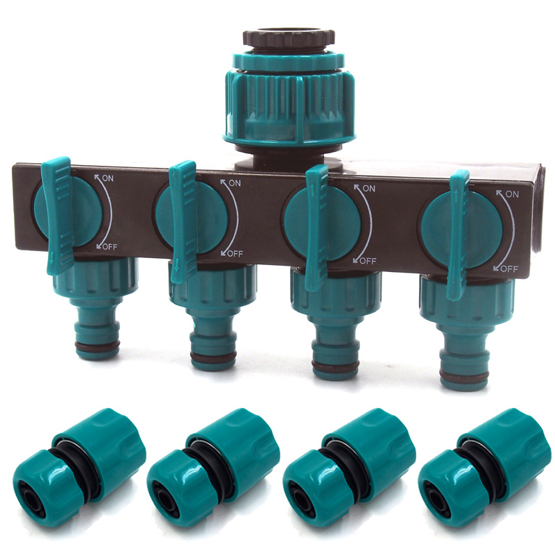 Avelena | Universeller 4-Wege Garten-Schlauchverteiler – Verstellbarer Wasserhahnverteiler