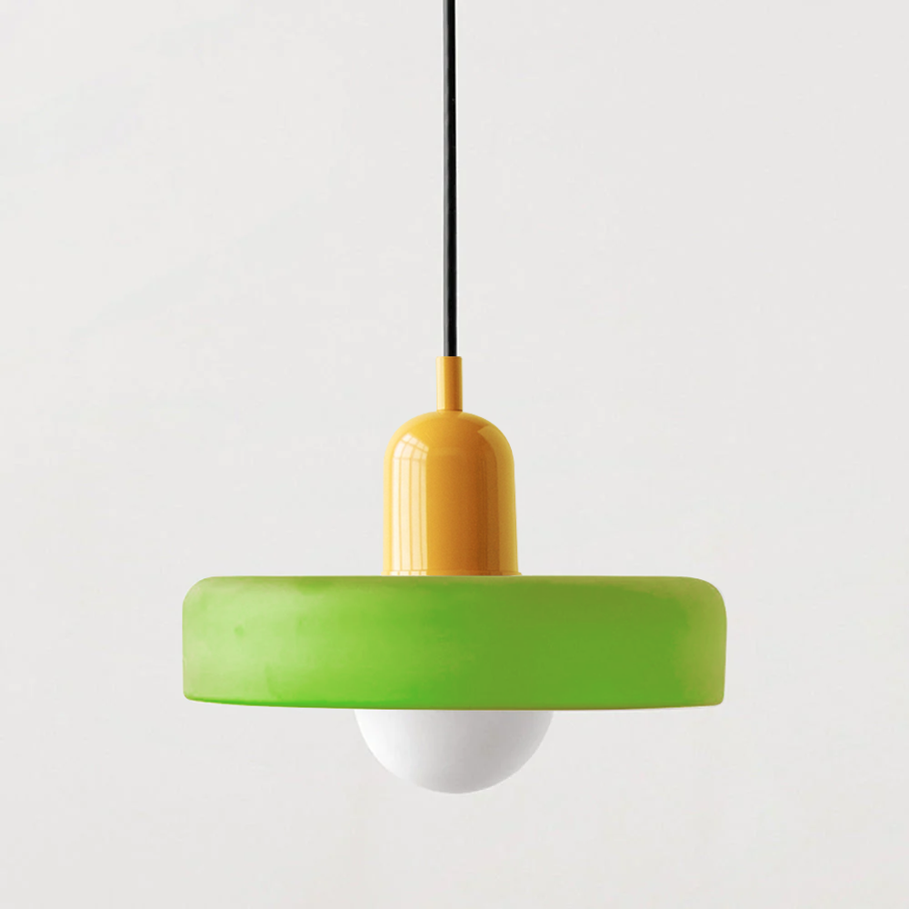 Avelena |  Pendelleuchte aus farbigem Glas | Elegante Hängeleuchte im Bauhaus-Stil | Designlampe für Wohnzimmer & Esszimmer