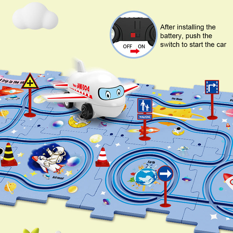 Avelena | Kinder Bildungs-Puzzle Spur Auto Spielset
