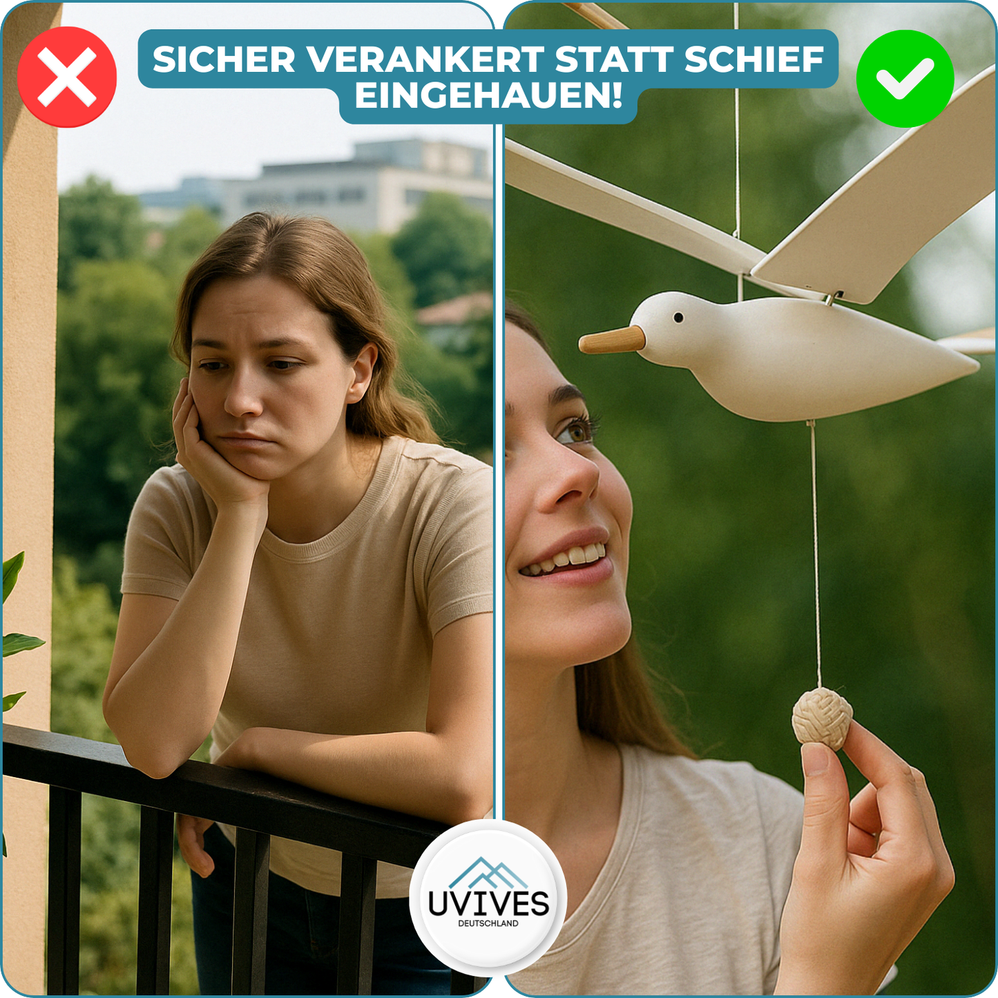 Avelena | SkyGull – Handgeschnitzte Möwe mit flatternden Flügeln