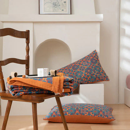 Avelena | & Blaues Muster Sechs-lagiges Baumwoll-Quilt - TerraLoom