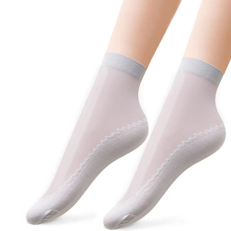 Avelena | Seide Anti-Rutsch Baumwollsocken - 5 Paare
