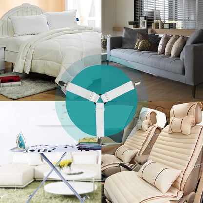 Avelena | Bettlakenspanner, 8er-Pack verstellbare dreieckige elastische Bandriemen