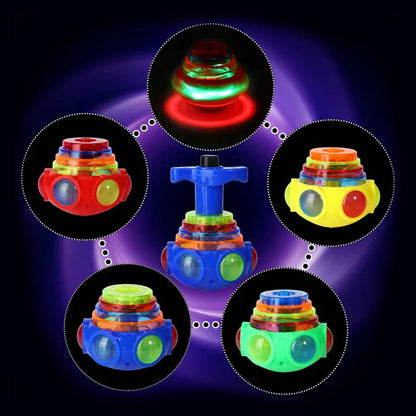 Avelena | Musik blinkende Spinner Spielzeug mit Launcher