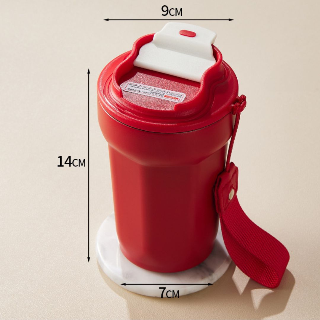 Avelena | Edelstahl  Kaffebecher mit LED Temperatur Anzeige 450 ML